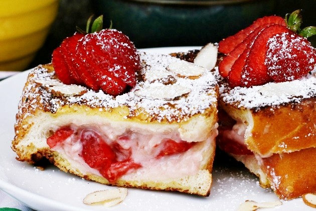 Ice Cream French Toast (with cream cheese and honey filling)