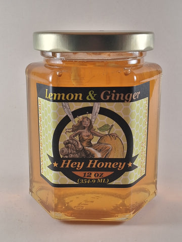 Lemon & Ginger Honey bear-shaped jar — Michigan raw honey with zesty lemon and ginger | HeyHoney.biz
