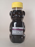 Plum Flavored Honey 12oz bear-shaped jar — Michigan raw honey with rich plum flavor | HeyHoney.biz