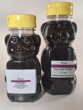 Plum Flavored Honey 8oz and 12oz bear-shaped jars — Michigan raw honey | HeyHoney.biz