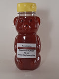 Raspberry Flavored Honey 12oz bear-shaped jar — Michigan raw honey with sweet raspberry flavor | HeyHoney.biz