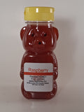 Raspberry Flavored Honey 8oz bear-shaped jar — Michigan raw honey with sweet raspberry flavor | HeyHoney.biz