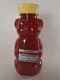 Strawberry Flavored Honey 12oz bear-shaped jar — Michigan raw honey with sweet strawberry flavor | HeyHoney.biz