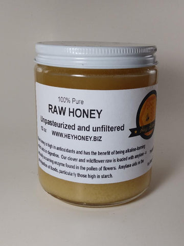 Raw Honey 12oz jar — Michigan raw honey, unfiltered and natural | HeyHoney.biz