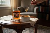 Peach & Amaretto Honey with Crème Brûlée