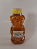 Pineapple Flavored Honey 12oz bear-shaped jar — Michigan raw honey with tropical pineapple flavor | HeyHoney.biz