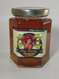 Macadamia Nut Blossom honey 12 oz hexagonal glass jar with gold lid — Hawaiian raw honey | HeyHoney.biz